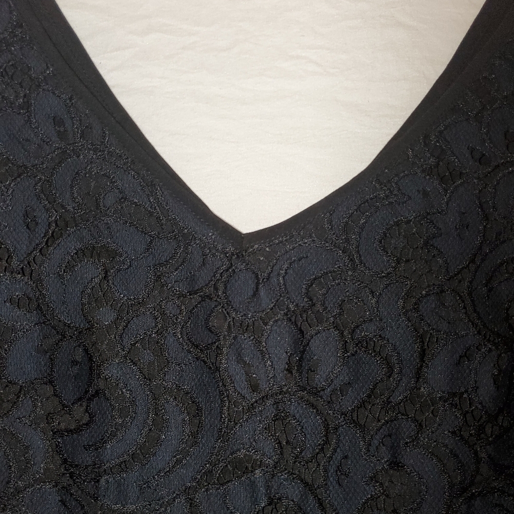 LOFT Black Lace V-Neck Dress - Picture 4 of 8